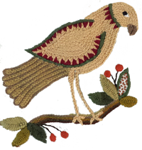 Hand embroidered falcon by JHA Designs