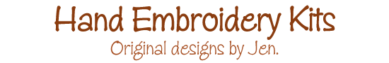 Hand Embroidery Kits, Original designs by Jen Alba.